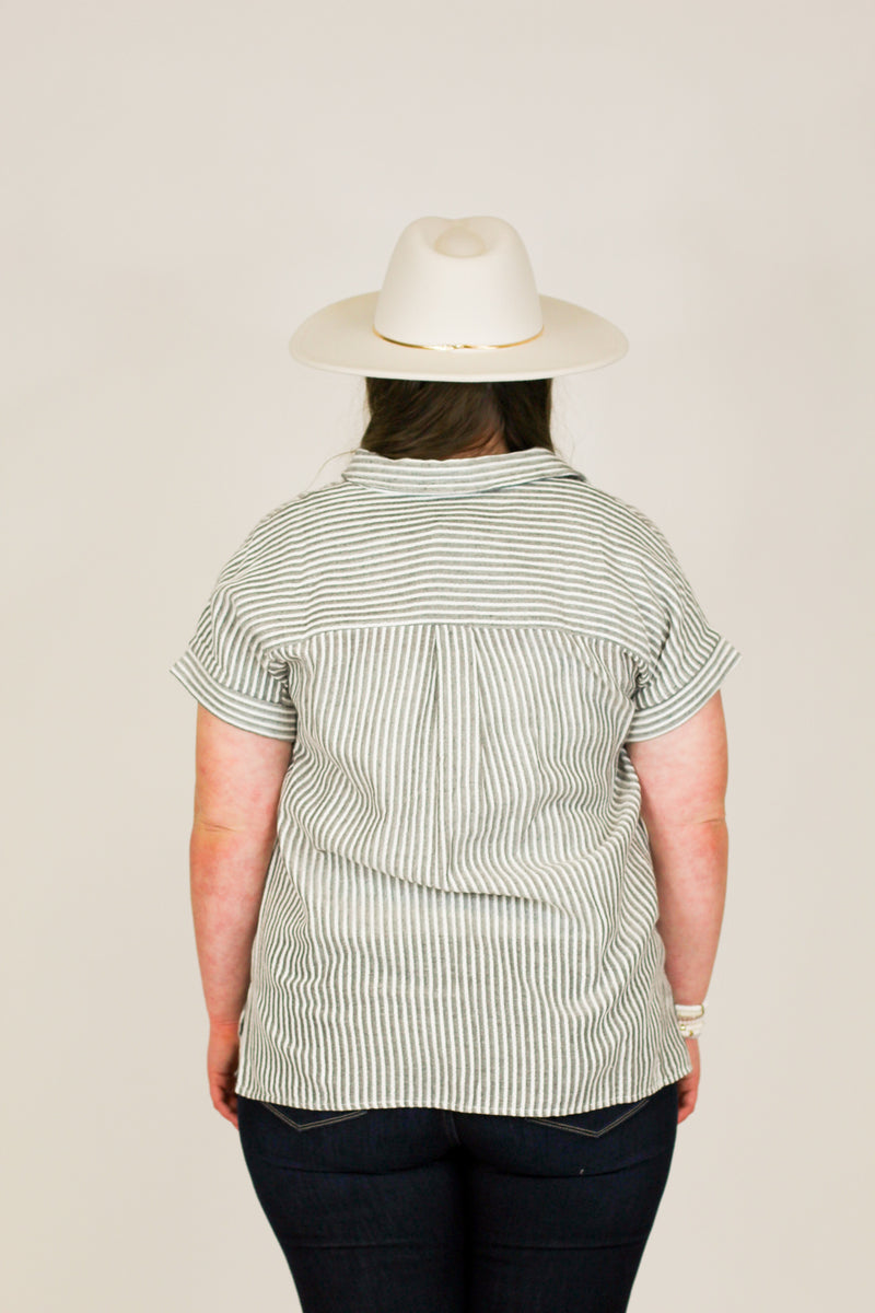 Love a Stripe Top-Grey