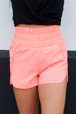 Trendy Active Shorts-Neon Coral