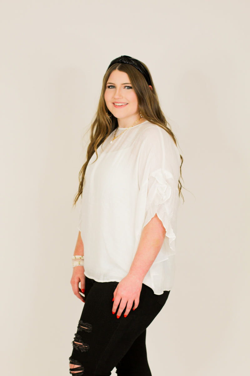 Just Another Ruffle Top-White
