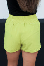 Trendy Active Shorts-Chartreuse