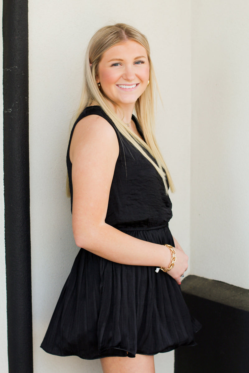 All Dressed Up Romper-Black