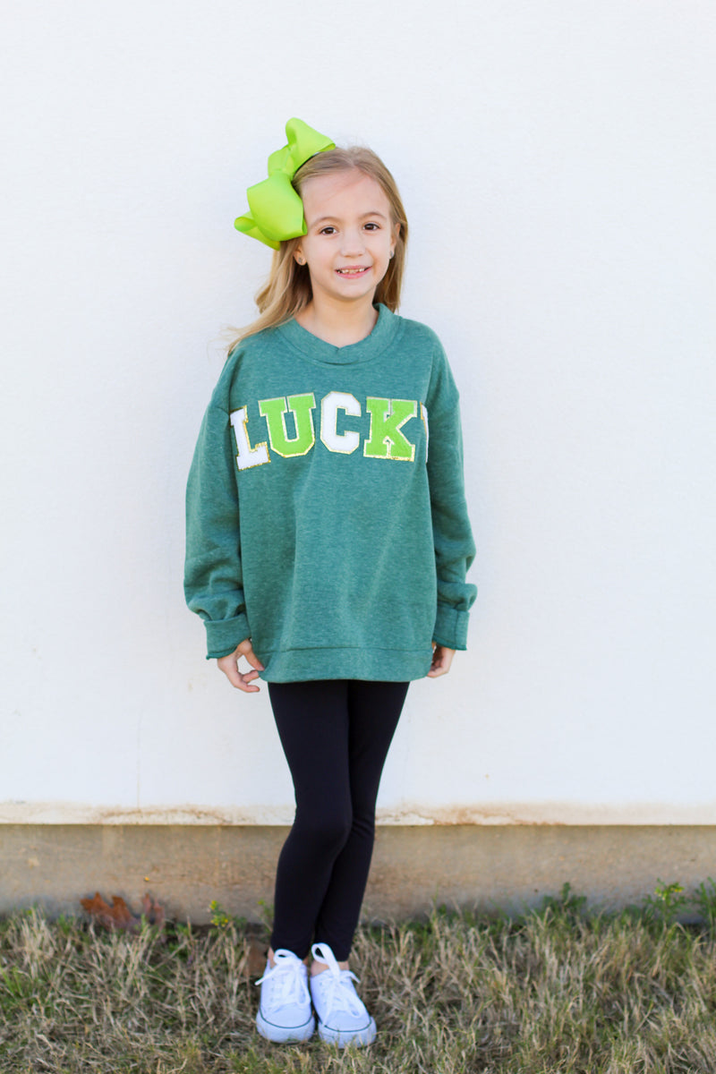 Lucky Patch Sweatshirt-Green