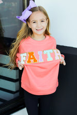 Faith Patch Sweatshirt-Peach