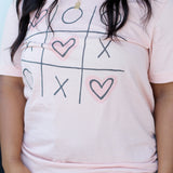 Tic Tac Toe Heart Tee-Blush