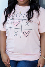 Tic Tac Toe Heart Tee-Blush