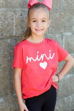 Mini Script Tee-Rose Red