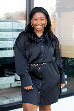 Everything Satin Dress-Black