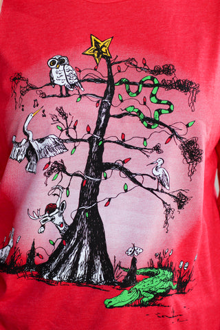 Mr. P's Bayou Christmas Tee-Red