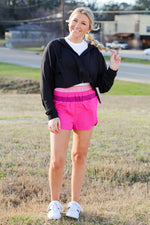 Colorblock Active Shorts-Hot Pink