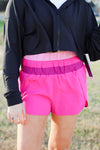 Colorblock Active Shorts-Hot Pink