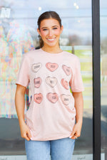 Country Hearts Tee-Peach