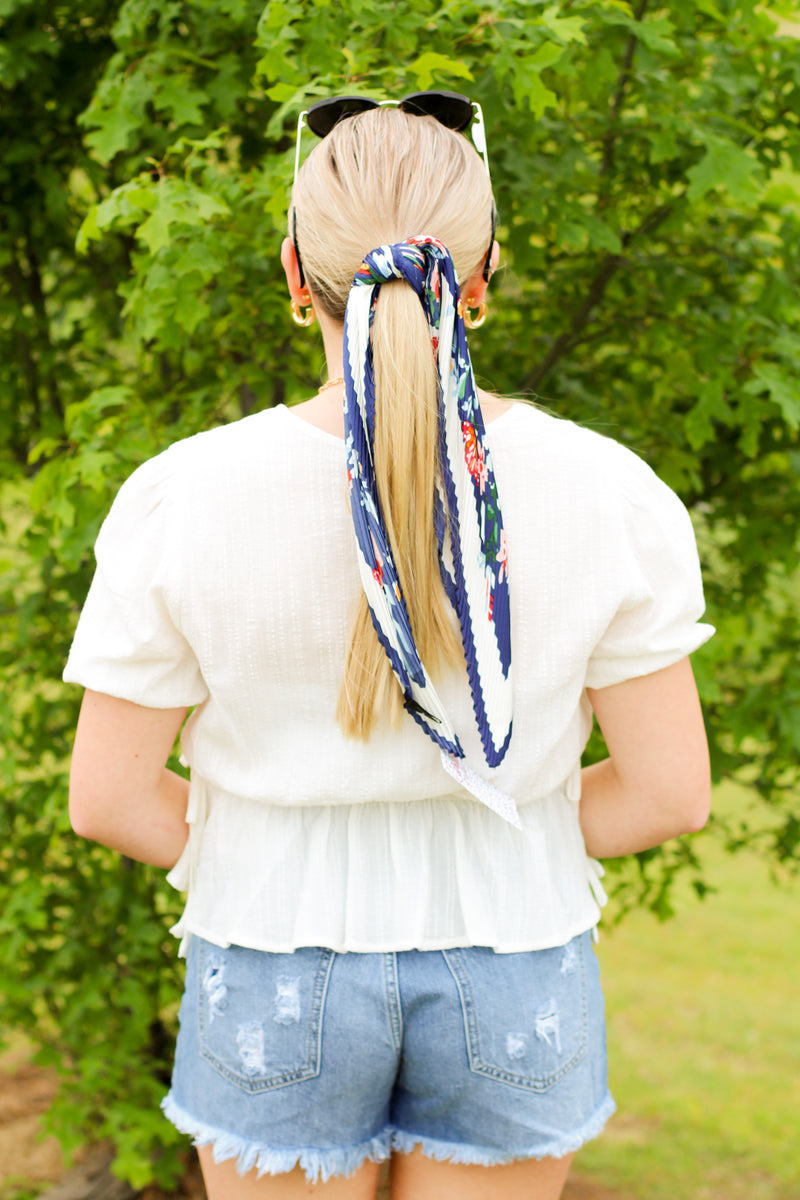 Sweet & Southern Tie Top-White