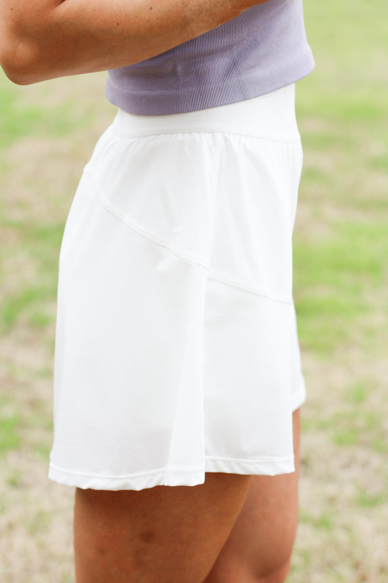 Tara Tennis Skirt-White
