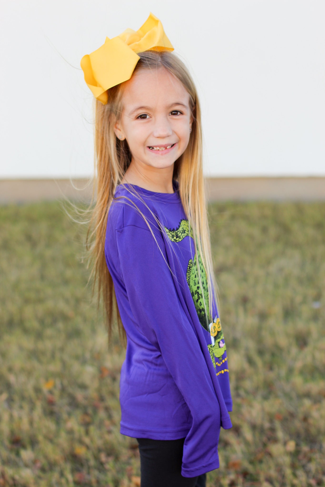 Mr. P's Magnolia Gator Tee-Purple