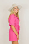 Linen Luna Romper-Pink