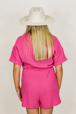 Linen Luna Romper-Pink