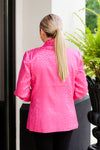 Satin Leopard Blazer-Hot Pink