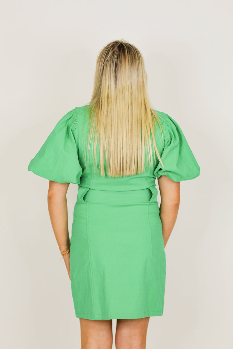 Kinda Obsessed Dress-Kelly Green