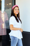 Basically Button Top-White