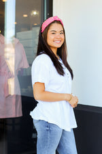 Basically Button Top-White