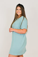 Comfy Pocket Dress-Blue