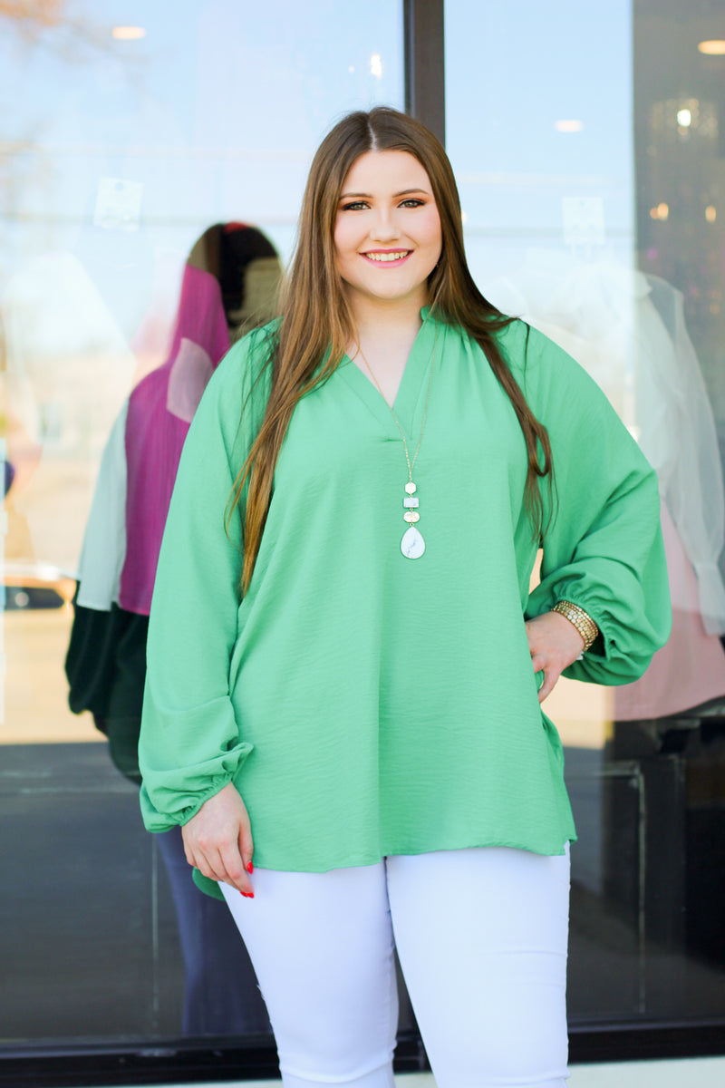 Wishing Away Top-Kelly Green