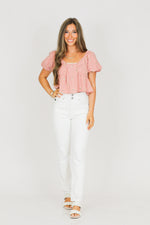 Little Bitty Flowers Top-Blush