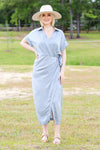 Wrapped Up Midi Dress-Dusty Blue