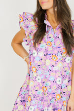 Fiona Flowers Dress-Purple