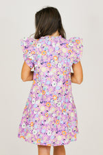 Fiona Flowers Dress-Purple