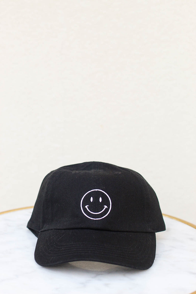 Happy Face Hat-Black