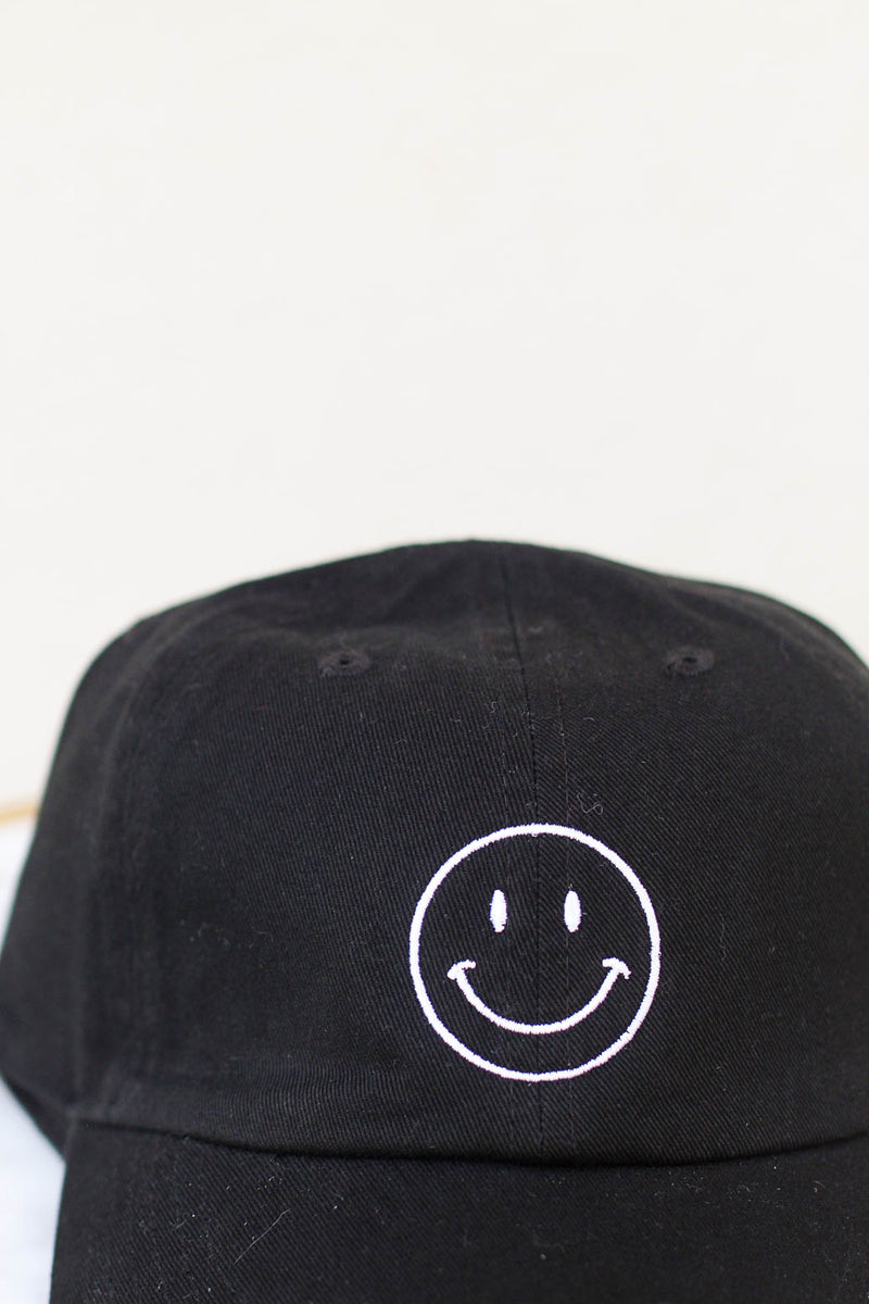 Happy Face Hat-Black