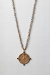 Beaded Aztec Circle Necklace-Dark Grey