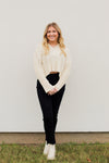 Cropped Collar Sweater-Cream
