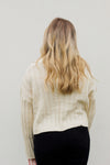 Cropped Collar Sweater-Cream