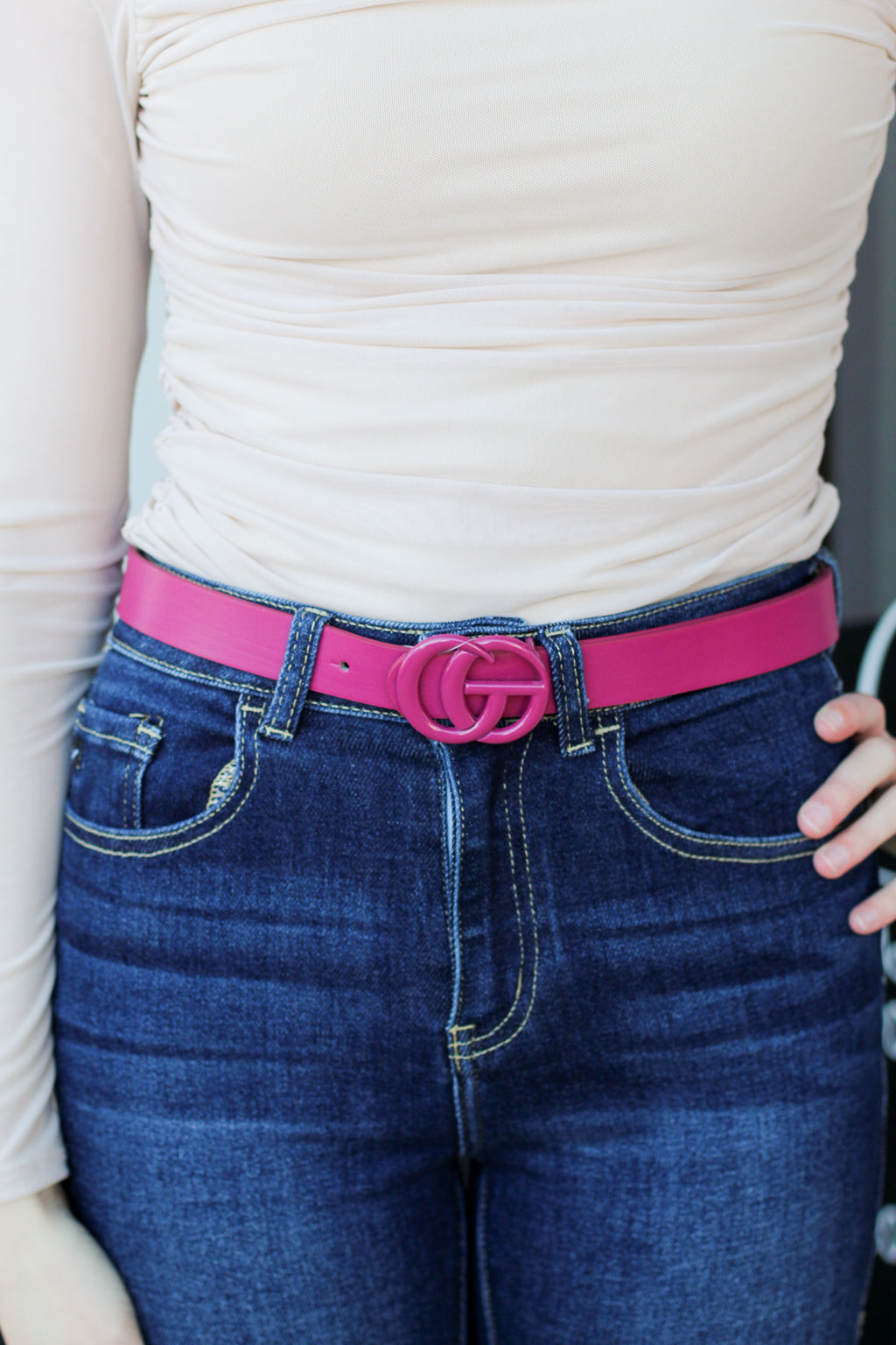 Monochrome Slim CG Belt-Pink – Cara's Boutique