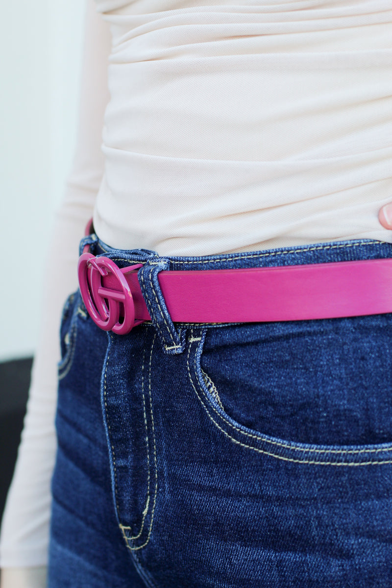 Monochrome Slim CG Belt-Pink