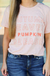 Autumn Leaves & Pumpkins Tee-Peach