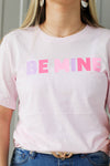 Be Mine Block Letter Tee-Light Pink