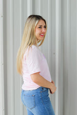 Be Mine Block Letter Tee-Light Pink