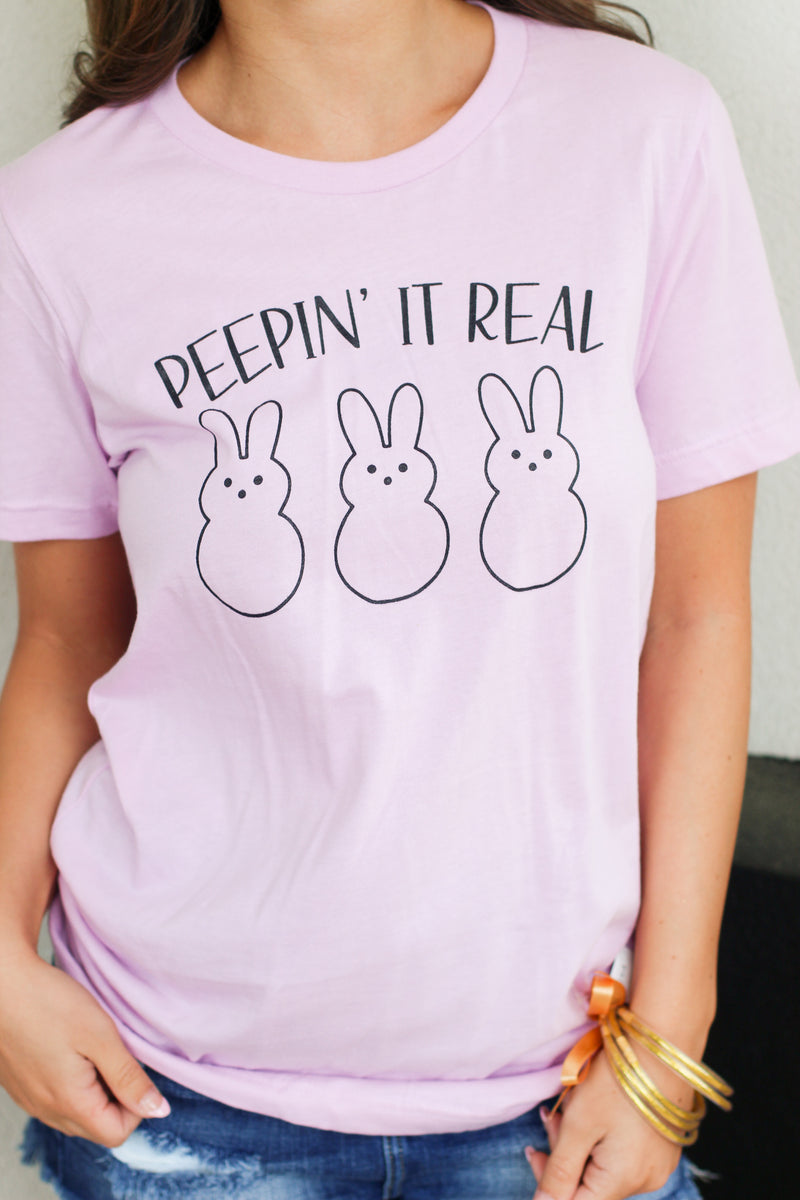 Peepin' It Real Tee-Lavender
