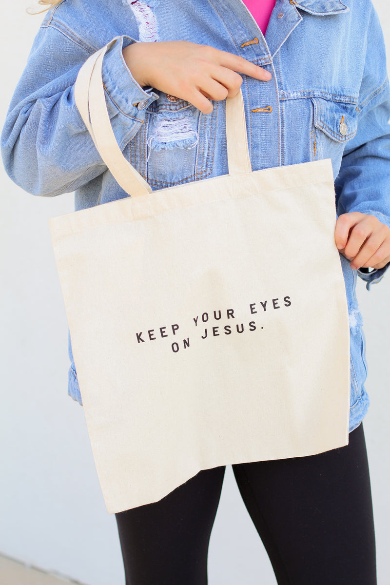 Canvas Tote Bag-Eyes on Jesus