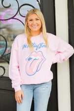 Pastel Band Sweatshirt-Baby Pink