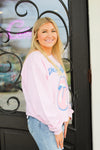 Pastel Band Sweatshirt-Baby Pink