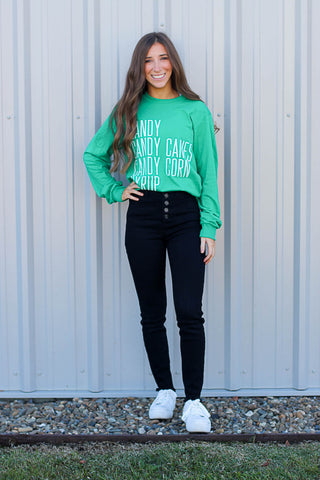 Candy Longsleeve Tee-Green