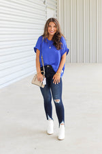 Sunday Evening Top-Royal Blue