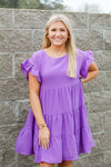 Text Me Later Dress-Purple