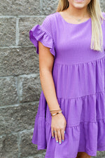 Text Me Later Dress-Purple