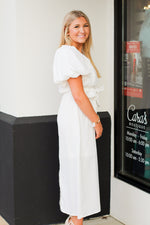Dressy Midi Dress-White