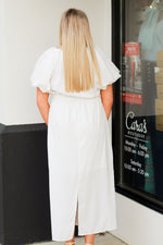 Dressy Midi Dress-White